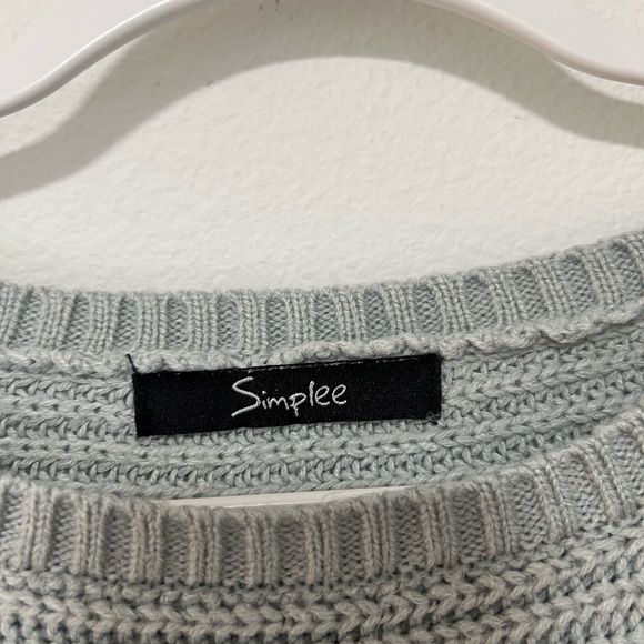 Simplee Gray Ruffle Sleeve Sweater - Picture 3 of 10